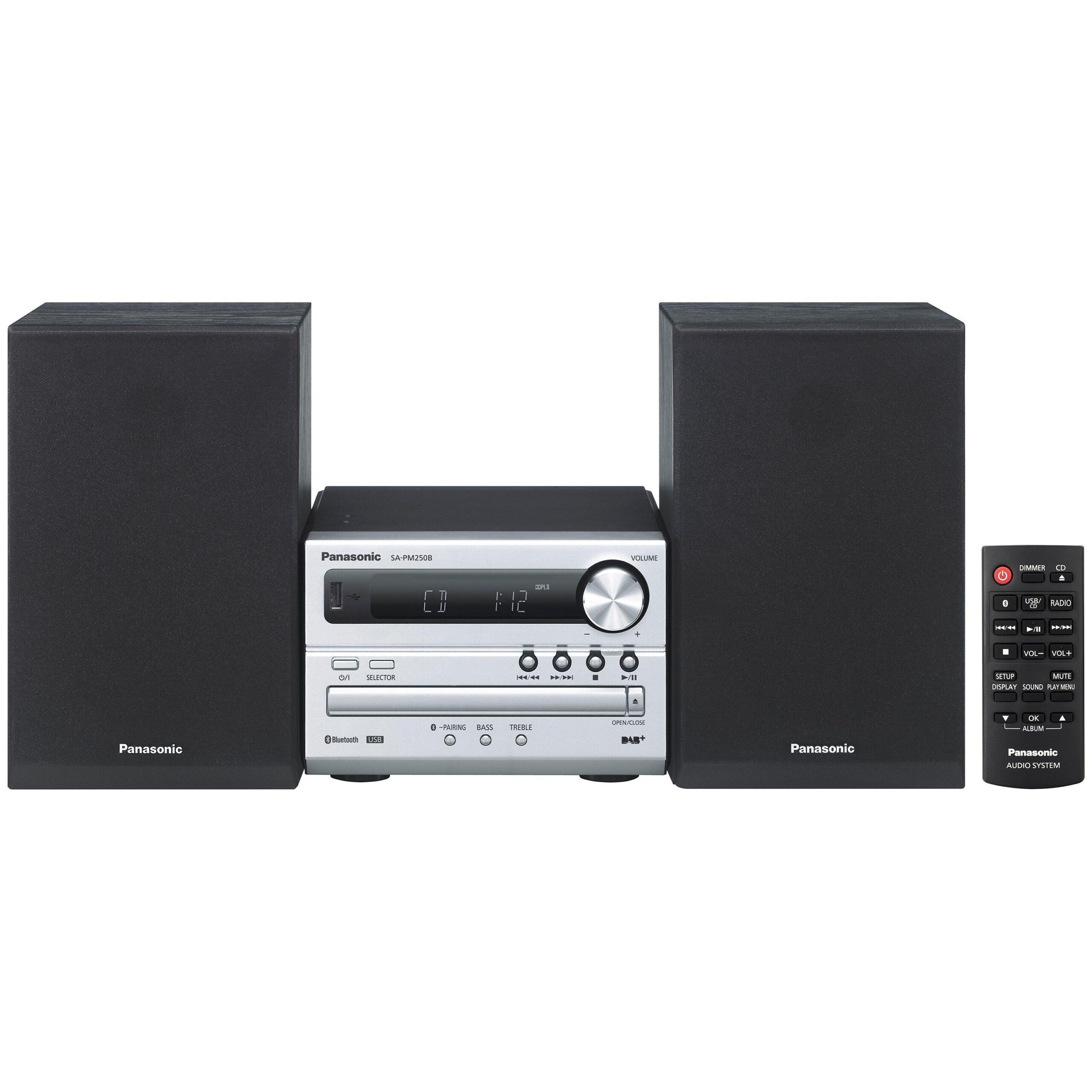 Panasonic SC-PM250BEBS 20 Watt Hi-Fi System with Bluetooth – Silver #381288