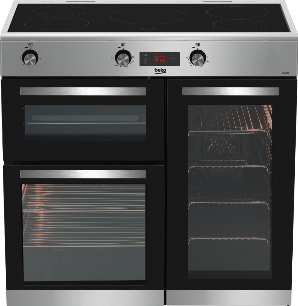 Beko KDVI90X 90cm Electric Range Cooker with Induction Hob – Stainless Steel – A/A Rated #386584