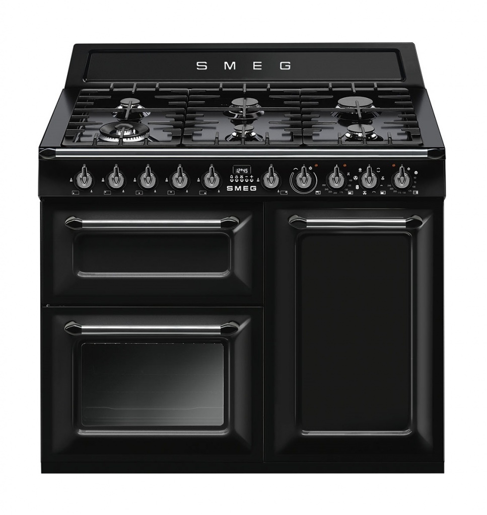 Smeg Victoria TR103BL 100cm Dual Fuel Range Cooker – Black – A/B Rated #382176