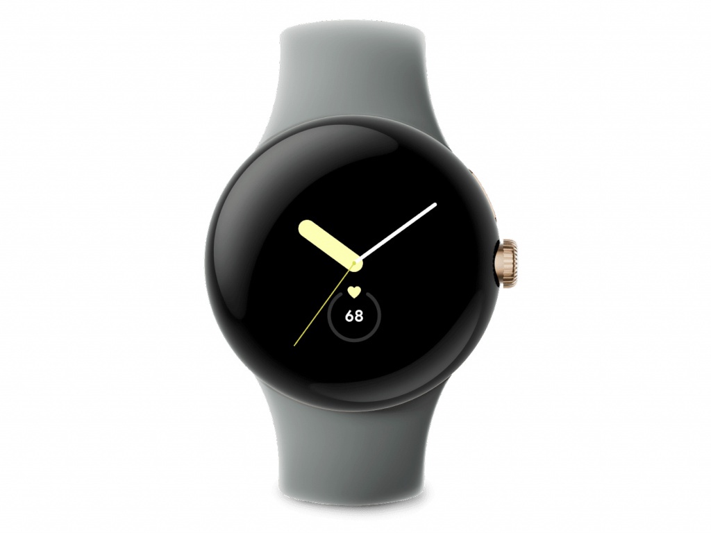 Google Pixel Watch 41mm Gold Stainless Steel Case with Active Band in Hazel #380826