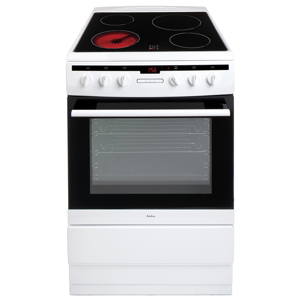 Amica 608CE2TAW 60cm Electric Cooker with Ceramic Hob – White – A Rated #389088