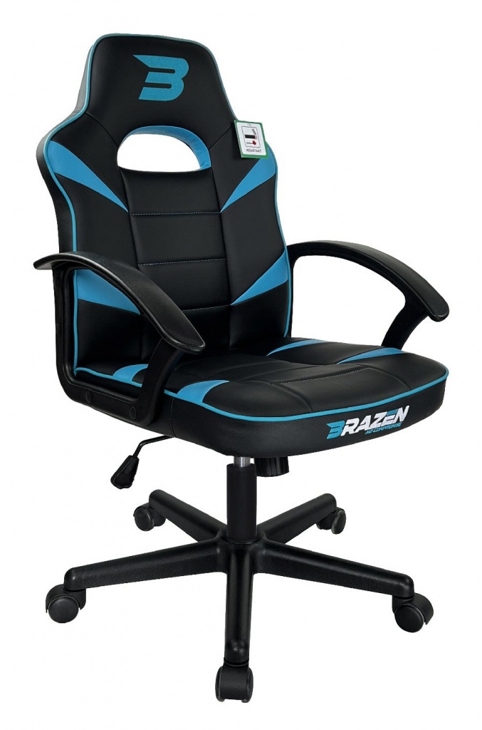 BraZen Valor Mid-Back PC Gaming Chair – Black / Blue #388511