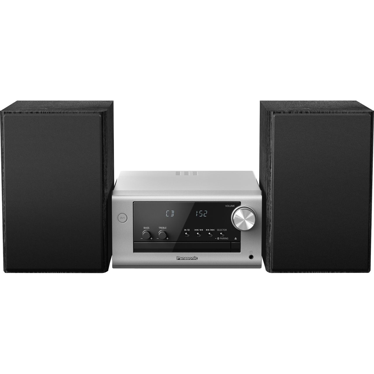 Panasonic SC-PM702EB-S 80 Watt Mini Hi-Fi System with Bluetooth – Silver #388908