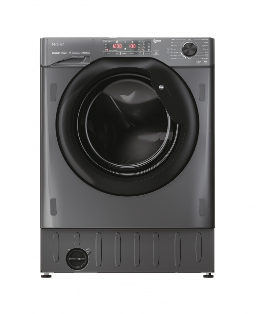Haier Series 4 HWDQ90B416FWBRUK Integrated 9Kg / 5Kg Washer Dryer with 1600 rpm – Graphite – D Rated [Wash&Dry], A Rated [Wash Only] #390412