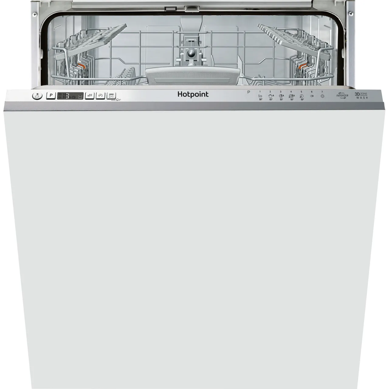 Hotpoint HIC3C26WUKN Fully Integrated Full Size Dishwasher – Stainless Steel Control Panel with Fixed Door Fixing Kit – E Rated #390006