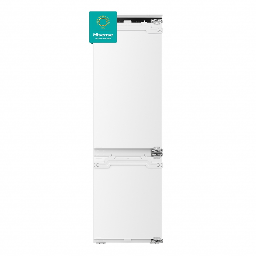 Hisense RB3B250SAWE Wifi Connected 177cm High 60/40 Integrated No Frost Fridge Freezer with Fixed Door Fixing Kit – White – E Rated #390569