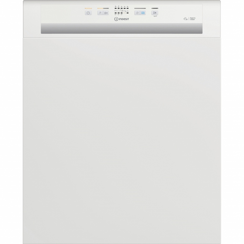 Indesit I3BL626UK Semi Integrated Full Size Dishwasher – White Control Panel with Fixed Door Fixing Kit – E Rated #390708