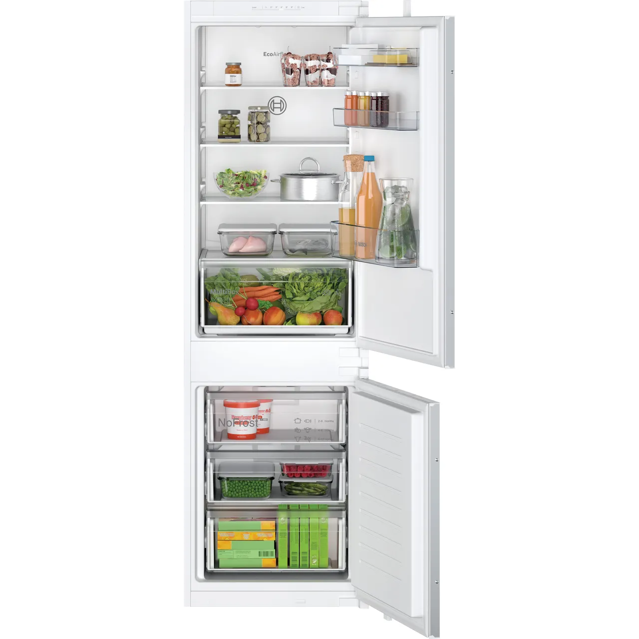 Bosch Series 2 KIN86NSE0G 177cm High 60/40 Integrated Frost Free Fridge Freezer with Sliding Door Fixing Kit – White – E Rated #390783