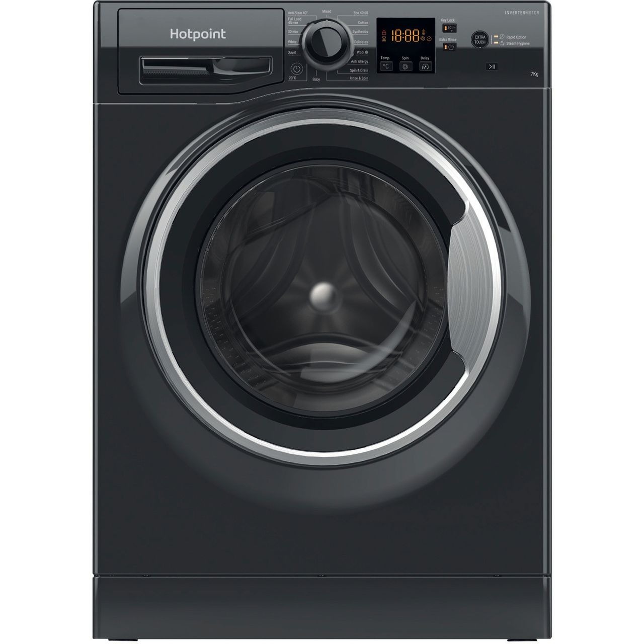 Hotpoint Anti-Stain NSWM 7469 BS UK 7kg Washing Machine with 1400 rpm – Black – A Rated #391189