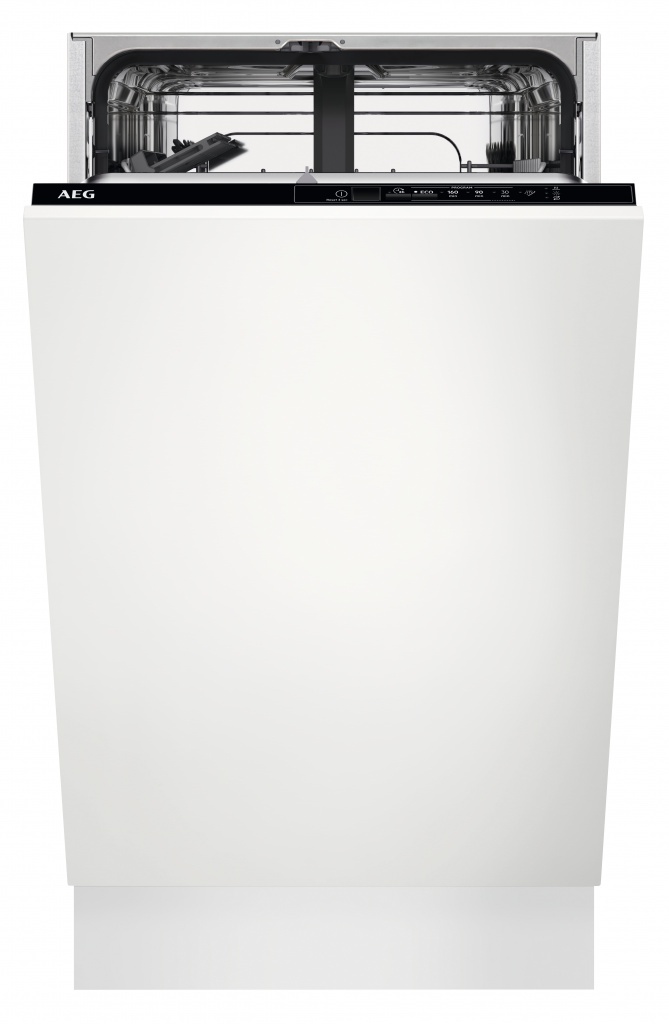 AEG 5000 AirDry FSX51407Z Fully Integrated Slimline Dishwasher – Black Control Panel with Fixed Door Fixing Kit – F Rated #390689