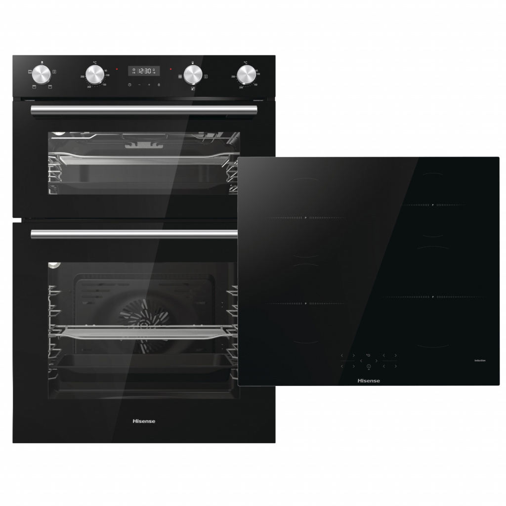 Hisense BI6095HIGUK Built In Electric Double Oven and Induction Hob Pack – Black – A/A Rated #389477