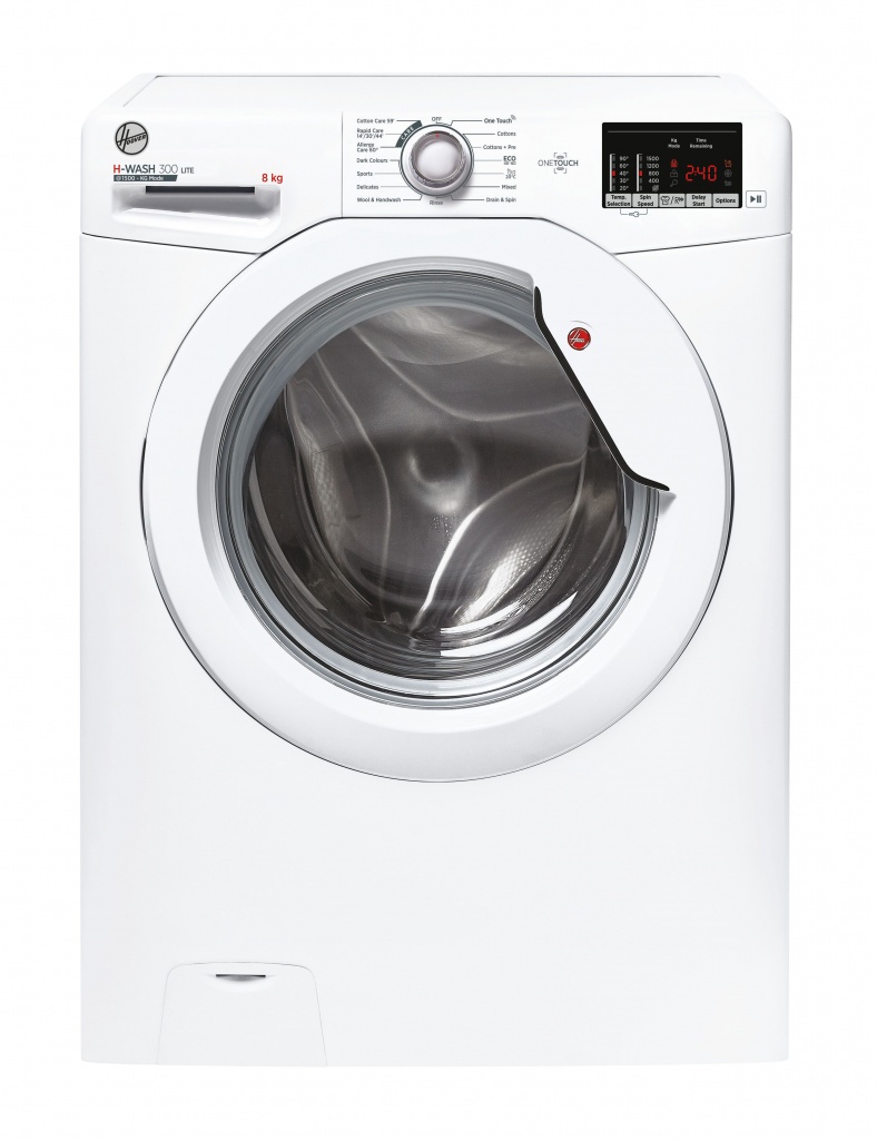 Hoover H-WASH 300 H3W 582DE-80 Washing Machine Front-load 8 kg 1500 RPM – White – D Rated #380483