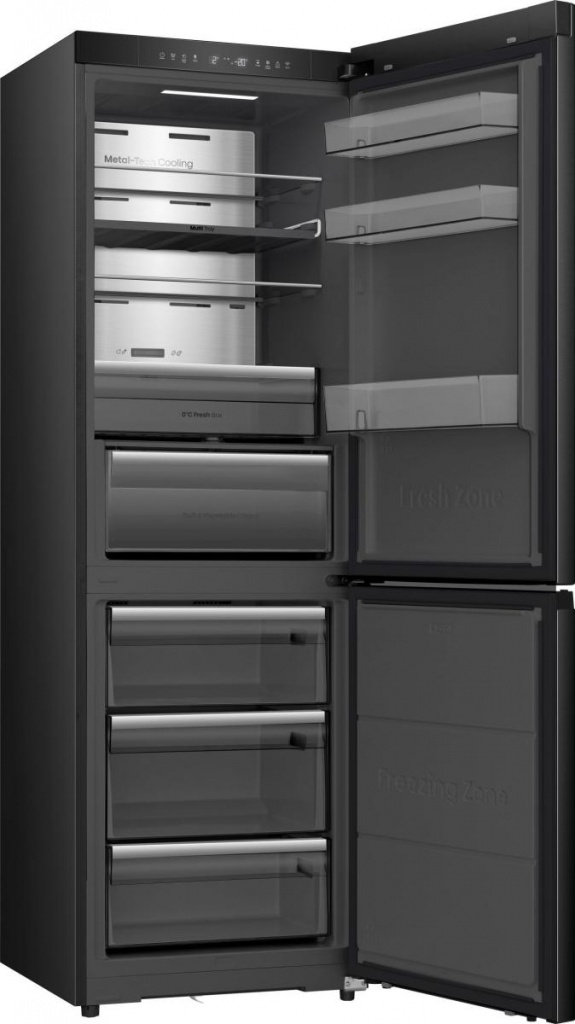 Hisense KitchenFit Eclipse Series RB5K330GSFC 186cm High 60/40 No Frost Fridge Freezer – Black / Stainless Steel – C Rated #392299