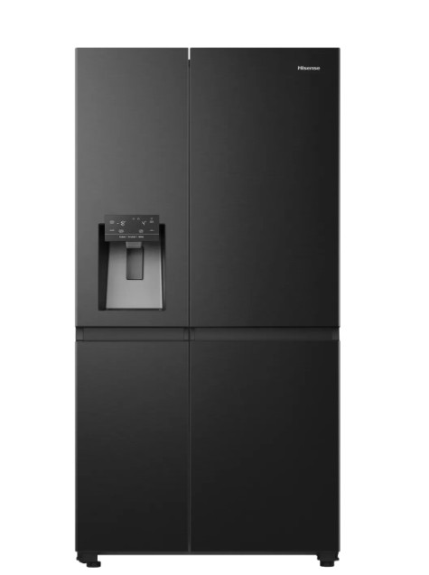 Hisense Pureflat Infinite RS818N4TFE Wifi Connected Non-Plumbed Total No Frost American Fridge Freezer – Black / Stainless Steel – E Rated #391030